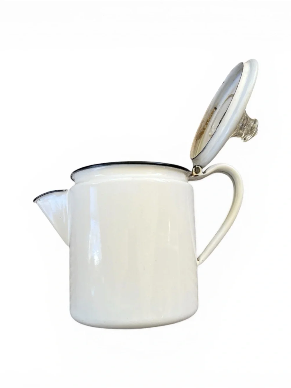 Pyrex Enamelware Coffee Percolator Black & White 8